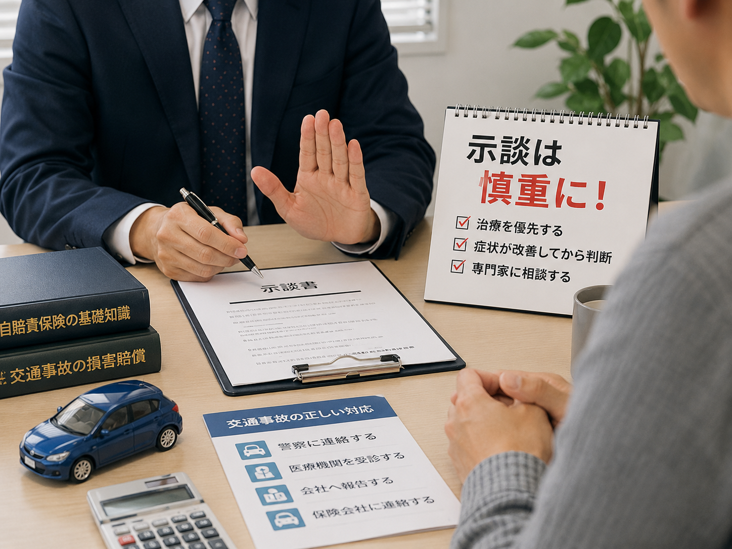 仕事中の交通事故で治療中に示談を急がず慎重に判断することの重要性